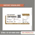 Editable Airplane Boarding Pass (Glitter Gold) 